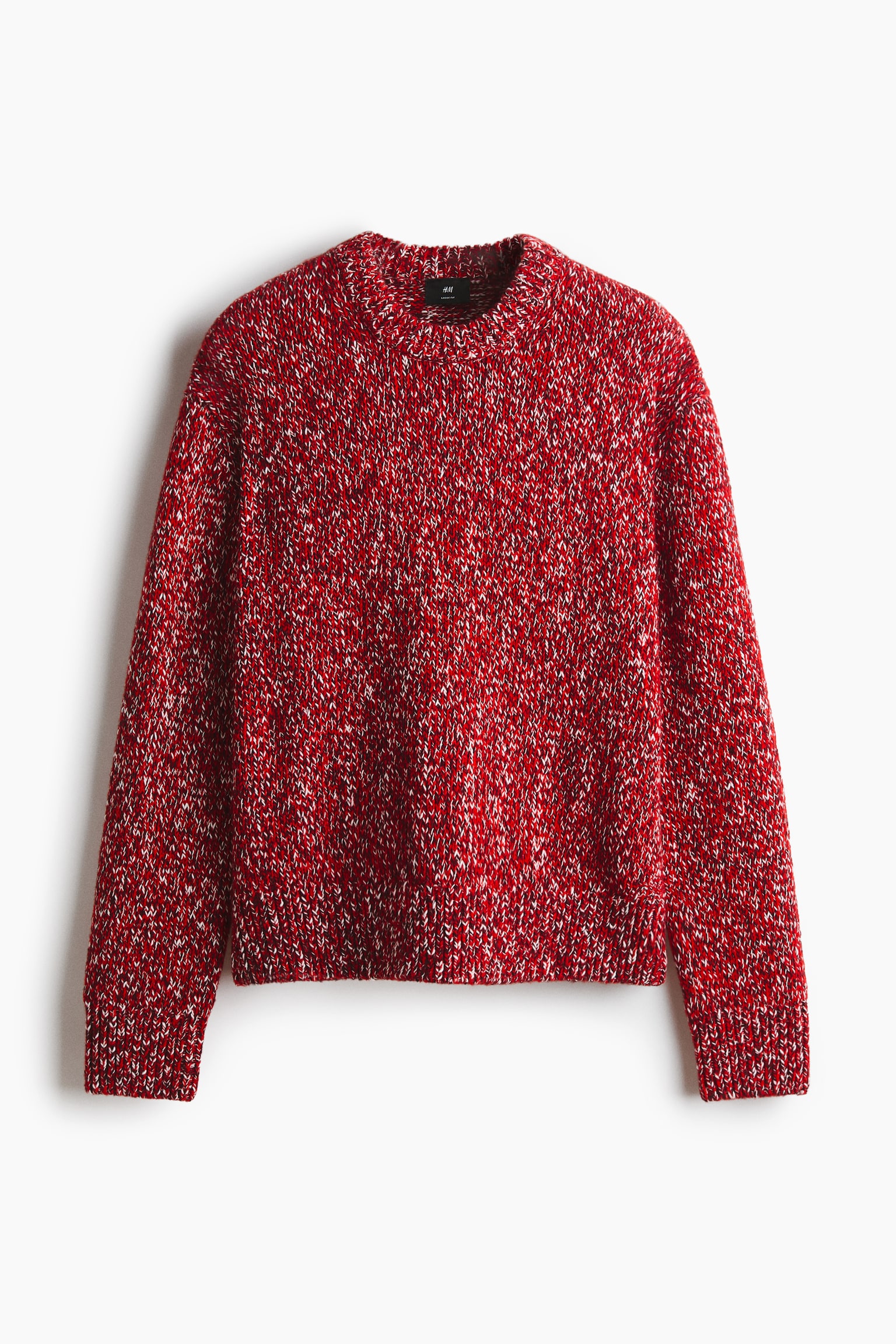 Loose Fit Wool-blend jumper - Red marl - 1