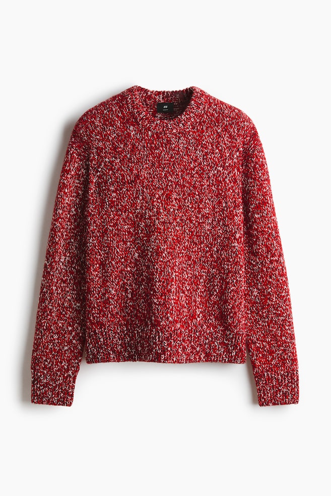 Pulover din amestec de lână Loose Fit - Red marl - 1