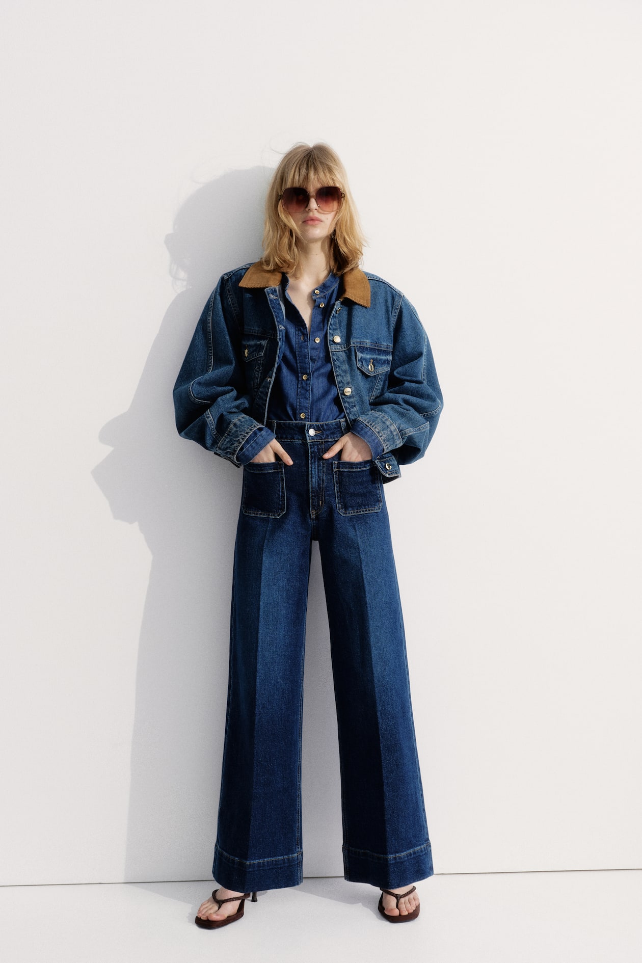 Wide High Jeans - Bleu denim foncé - FEMME | H&M FR