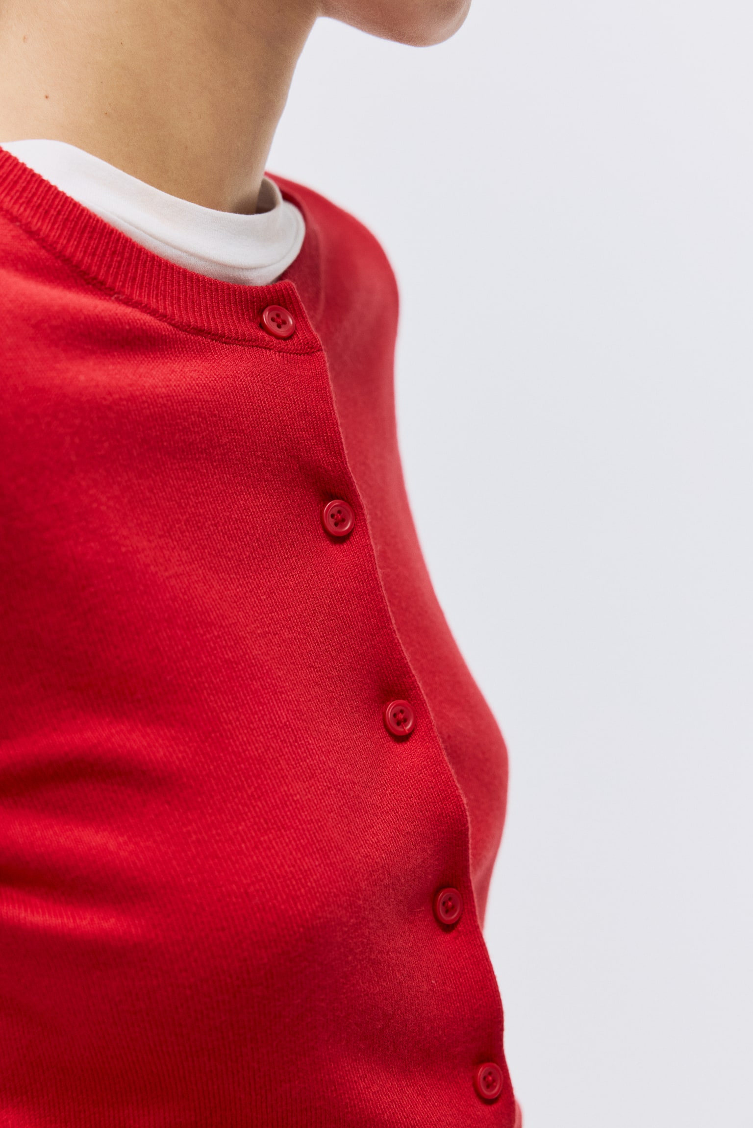 Fine-knit cardigan - Red/Light beige/Light yellow/Bright orange/Dark brown/Black/Green/Cream/Light grey marl - 5