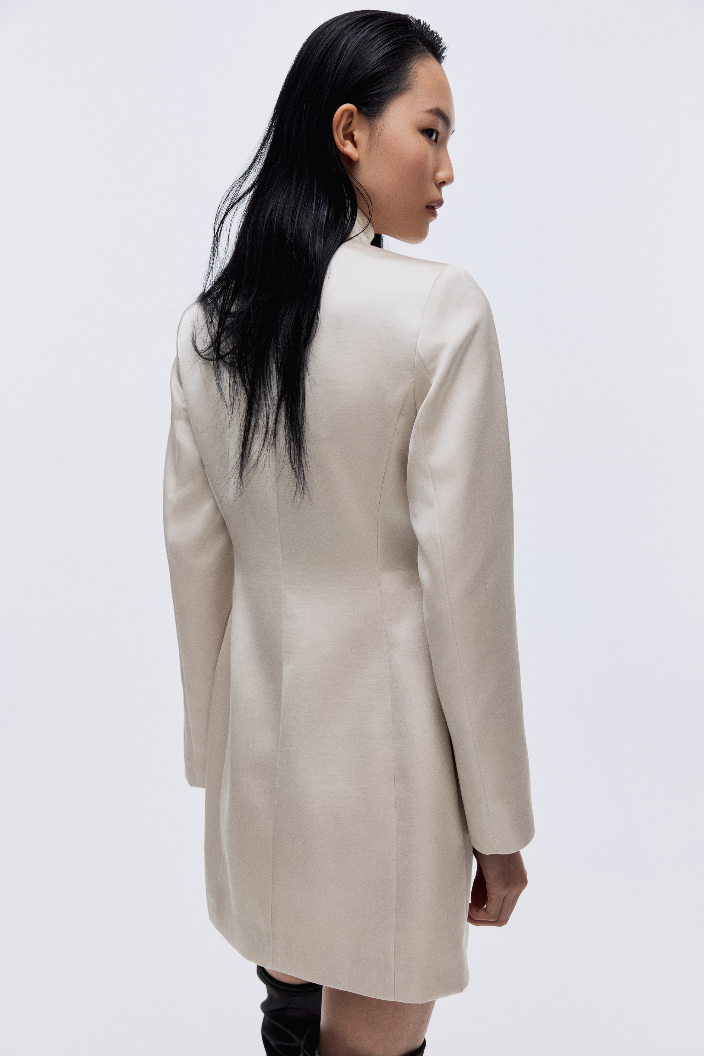 Women's Light beige Double-Breasted Jacket Dress | H&M US