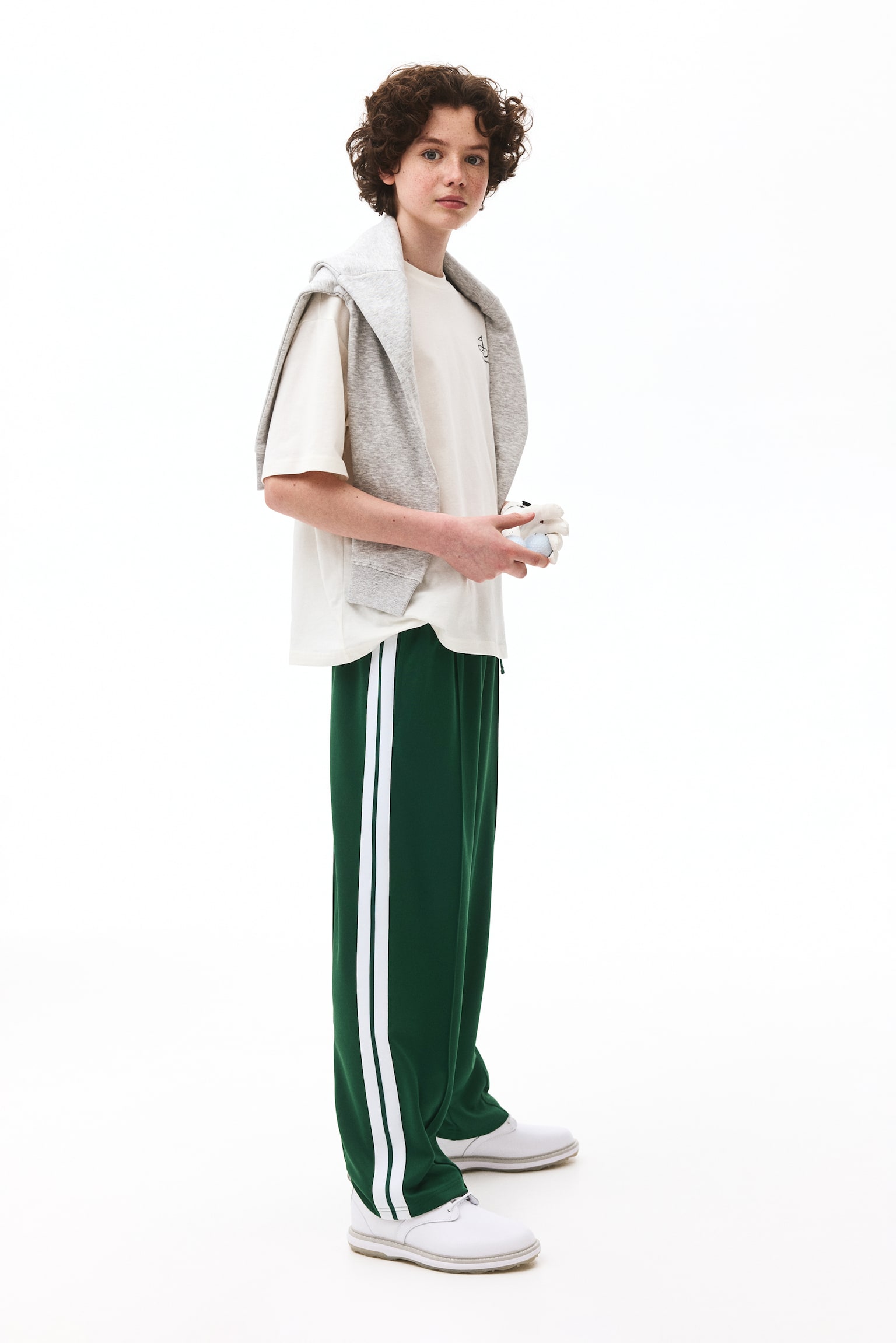 Loose Fit Track pants with DryMove™ - Green/Striped/Burgundy - 1