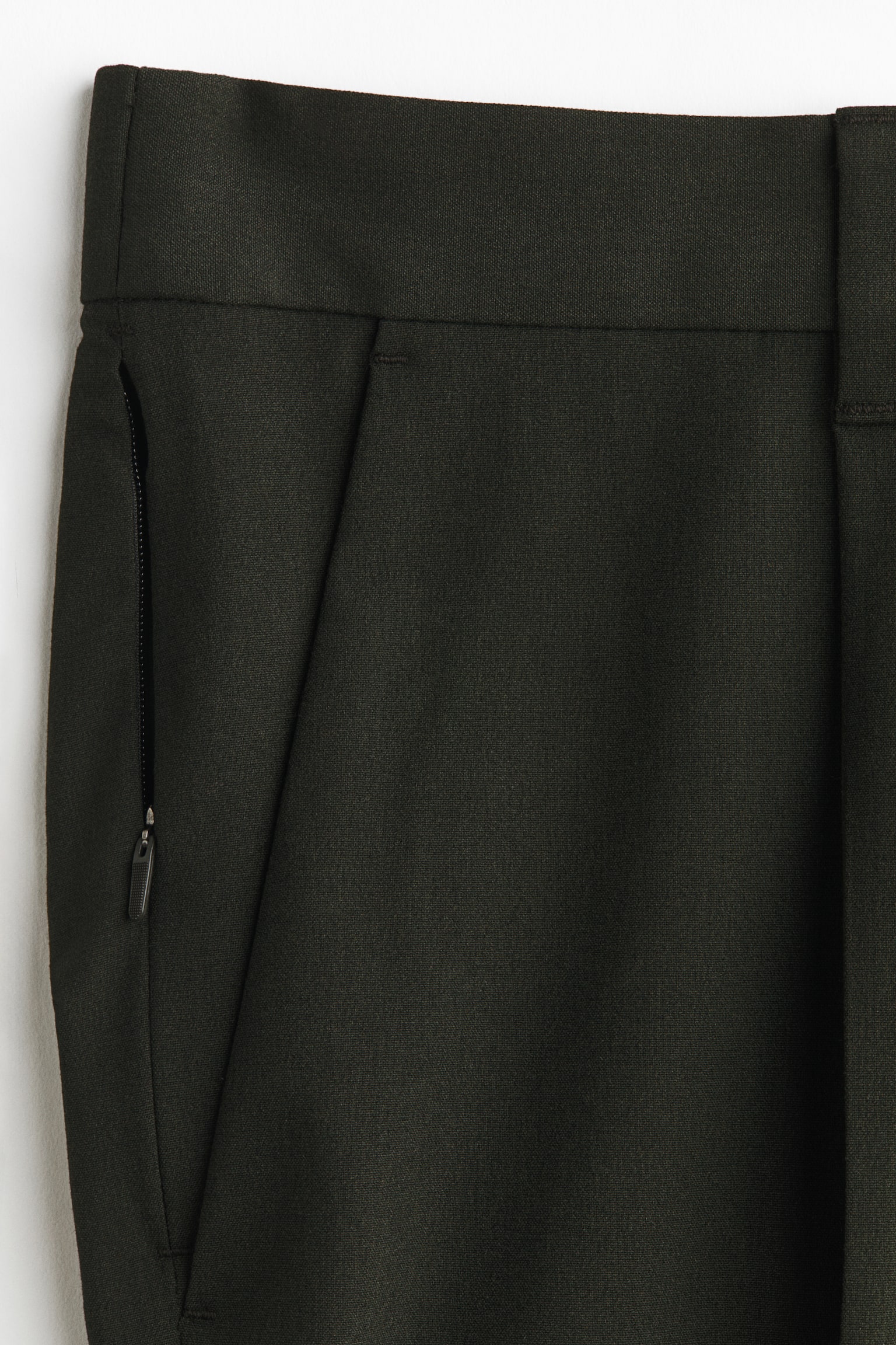 Мужские брюки H&M Four-Way Stretch Regular-Fit Cargo, цвет: Тёмный зелёный — фото 10
