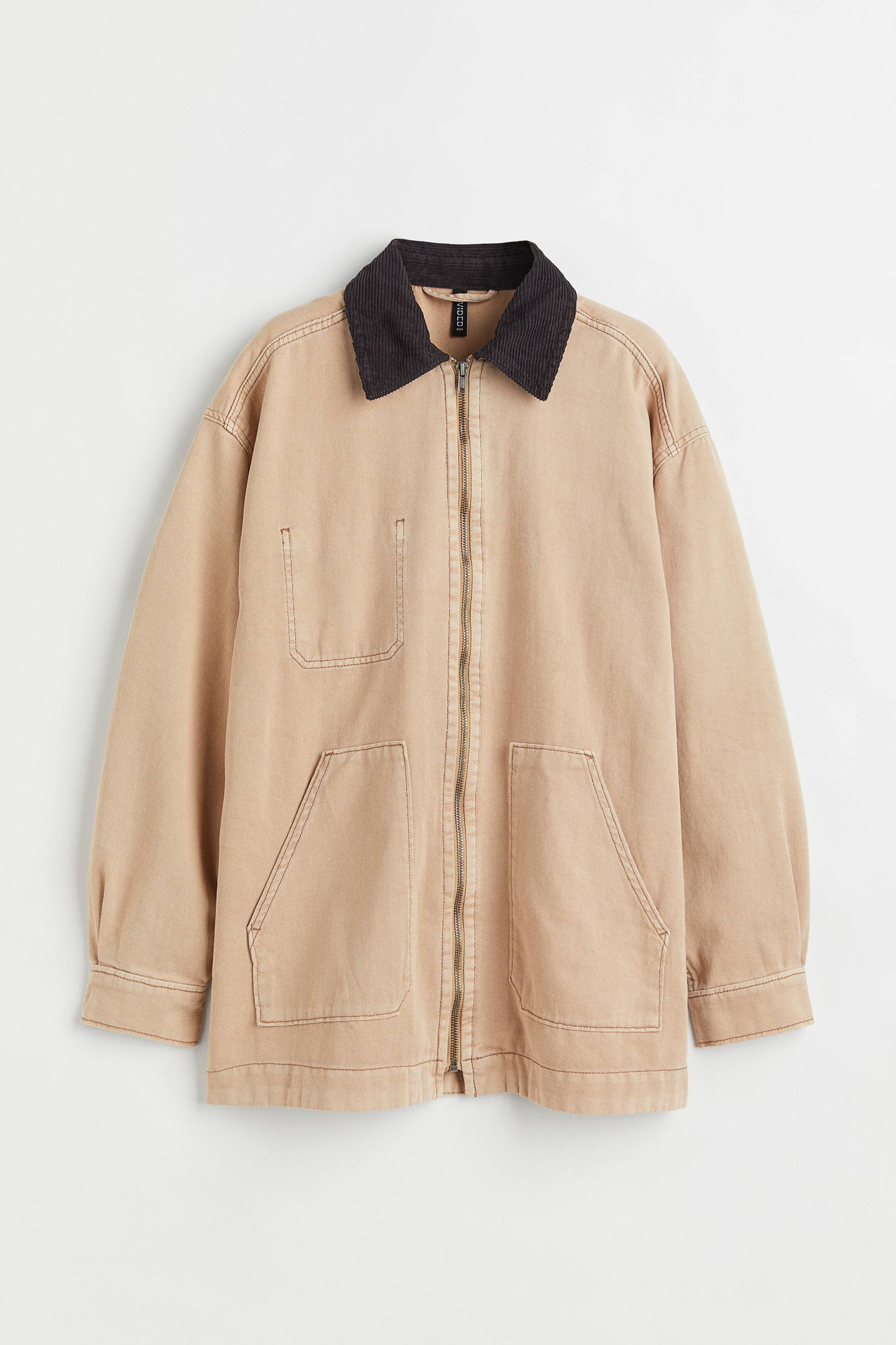View larger image: Cotton twill shacket - Beige - Ladies | H&M 1