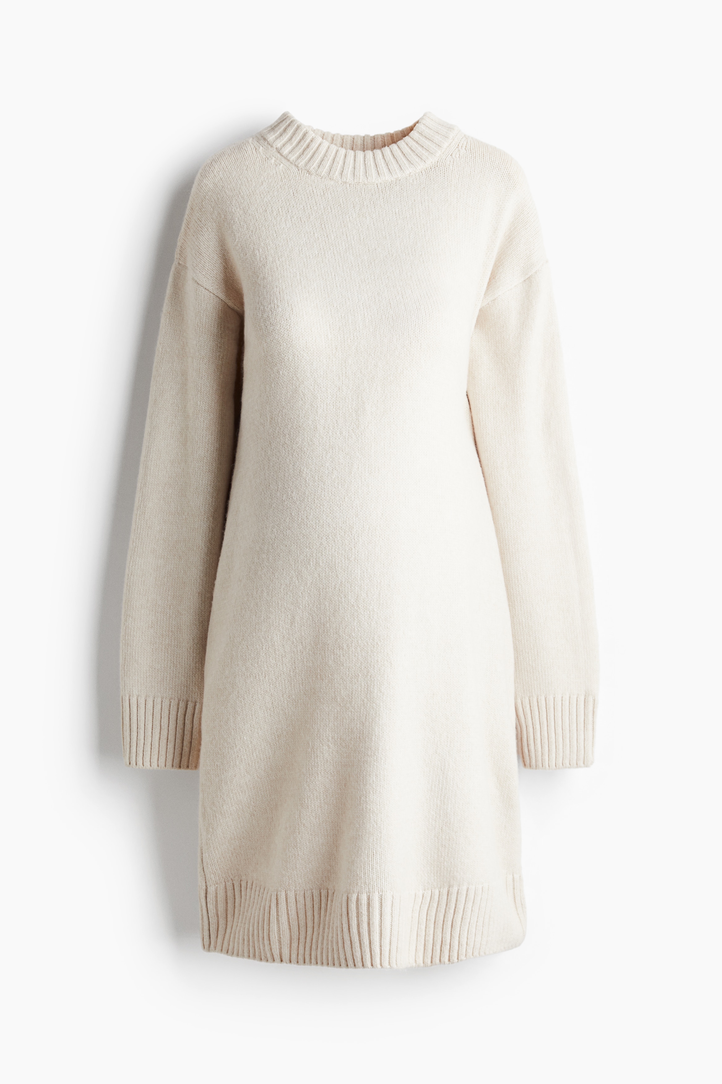 H&M MAMA - Cream MAMA Knitted dress - Size: L  - H&M