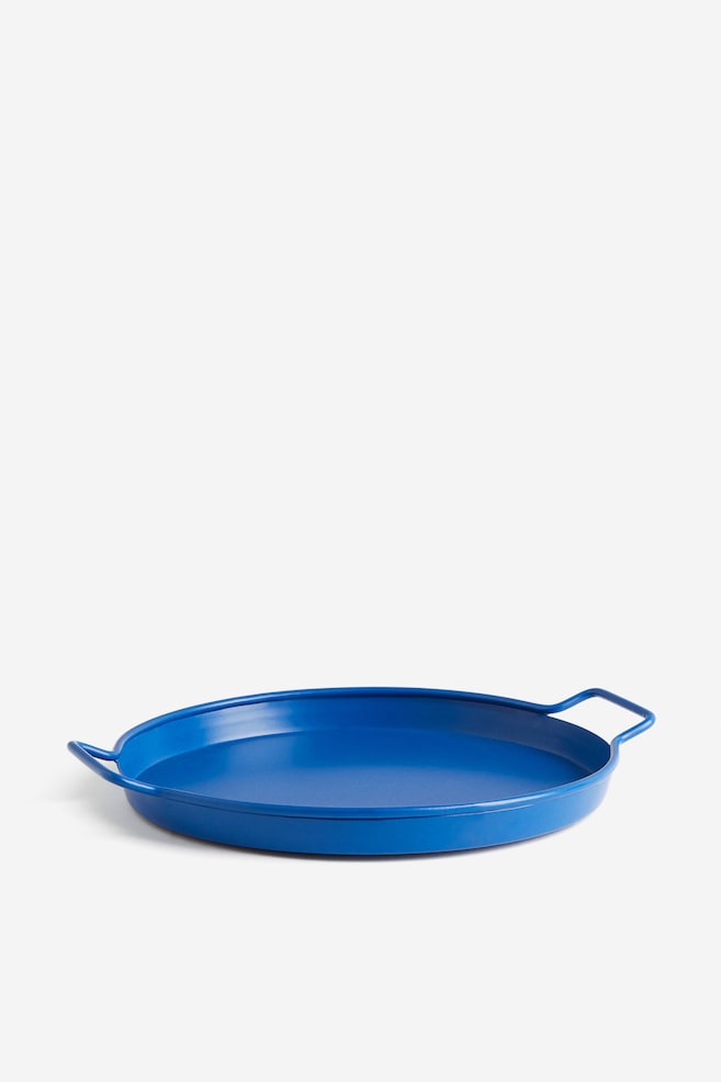 Round metal tray - Bright blue - 1