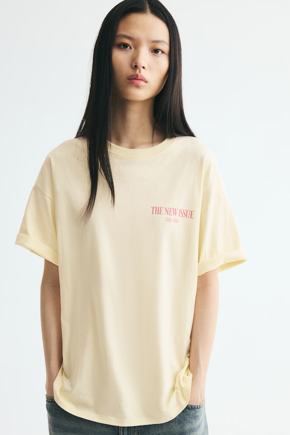 T-shirt oversize z nadrukiem