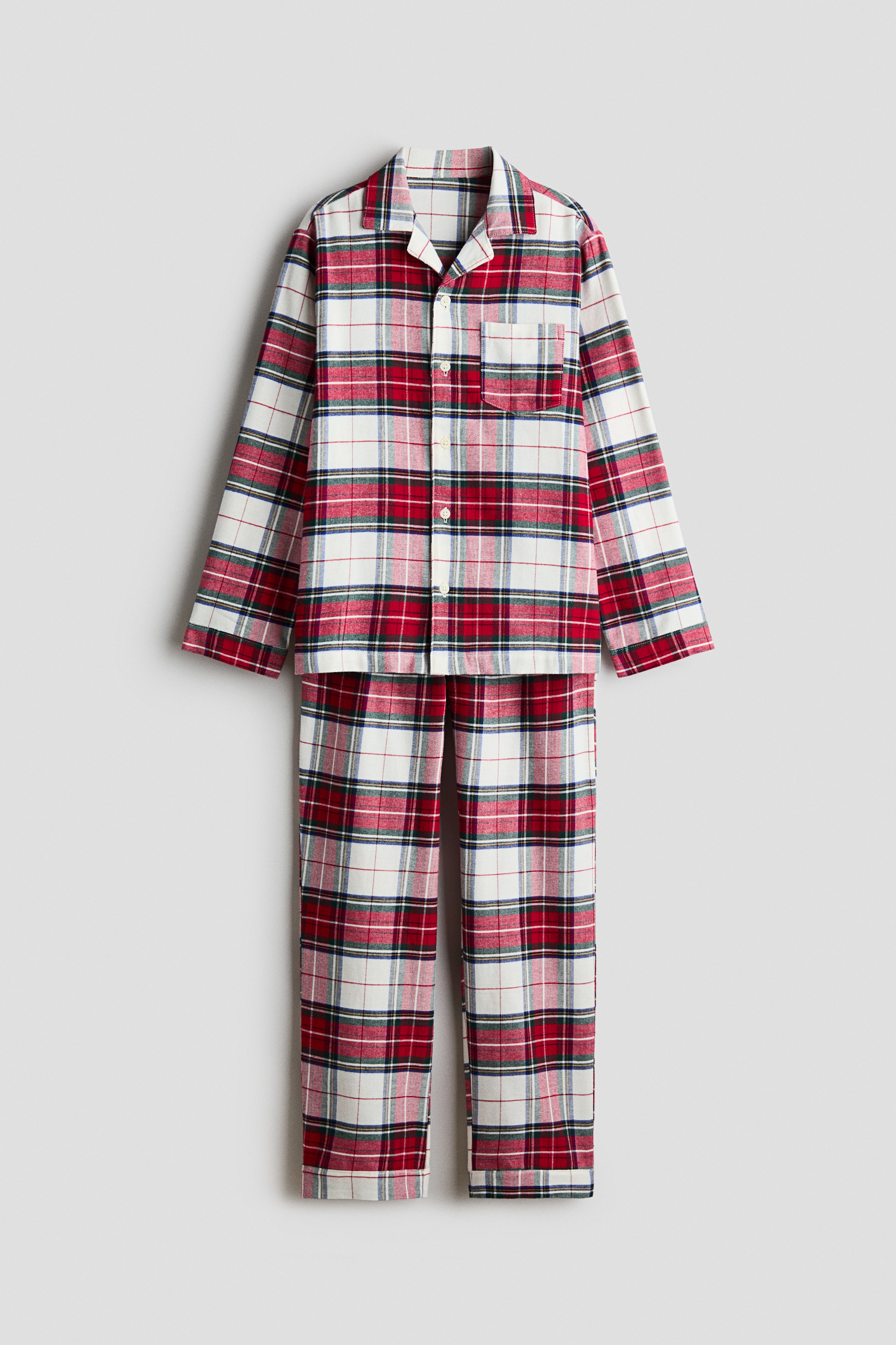 Pijama en franela de algodón
