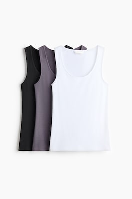3-pack ribbad tanktop