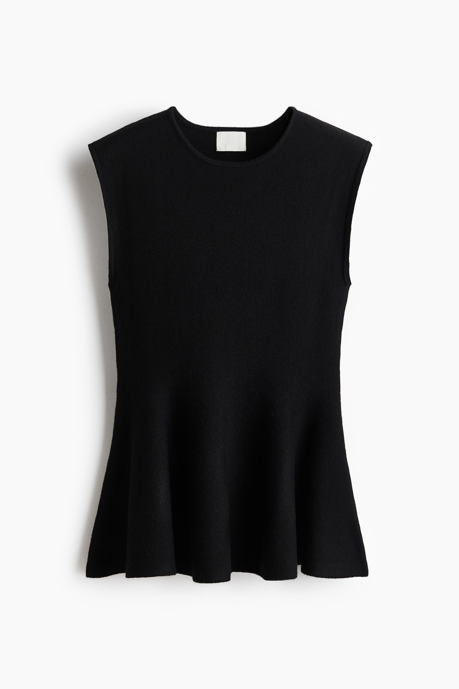 Knitted peplum top - Black - 2