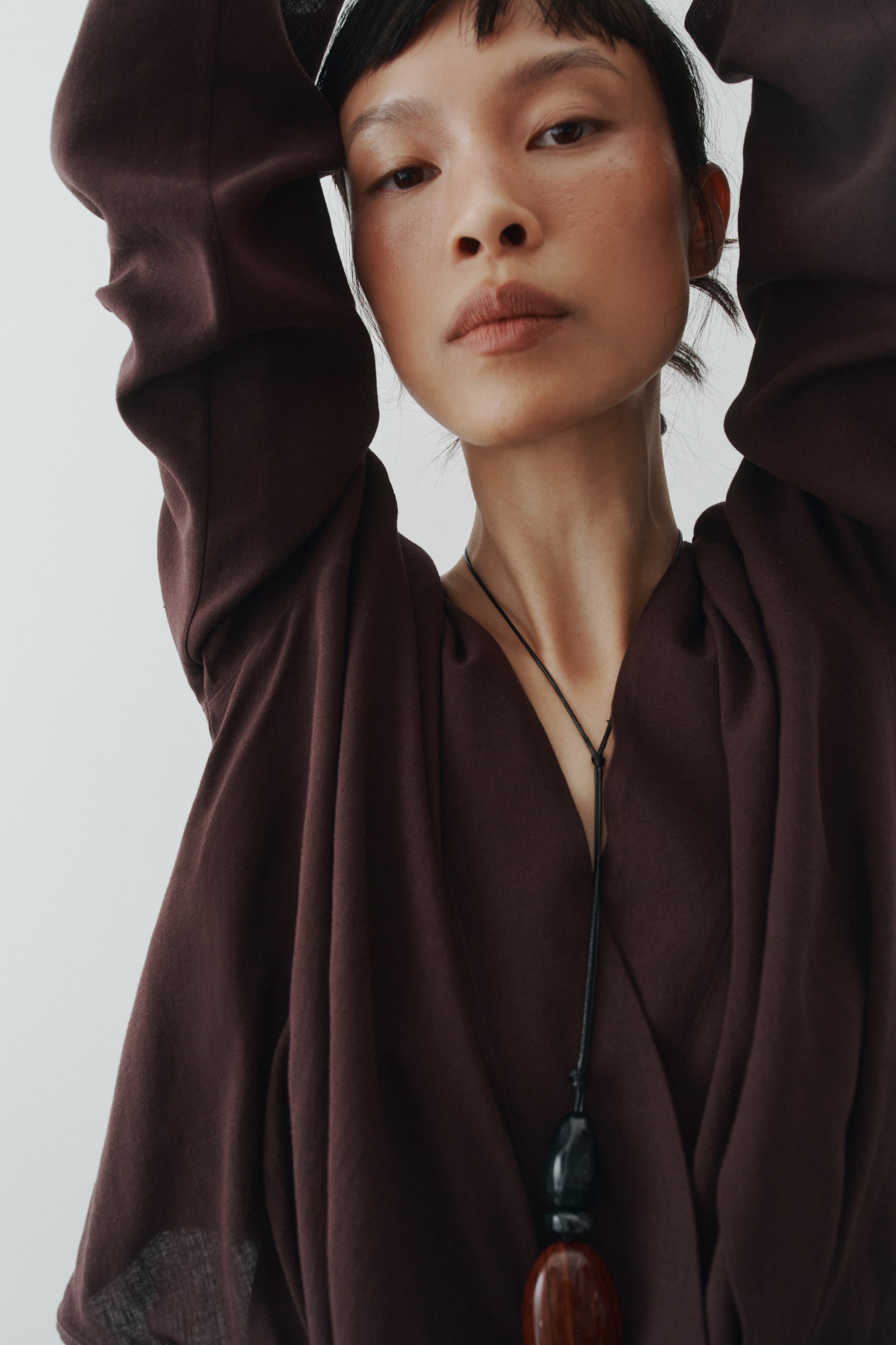 Женские блузки H&M Linen-Blend Wrap Blouse — фото 7