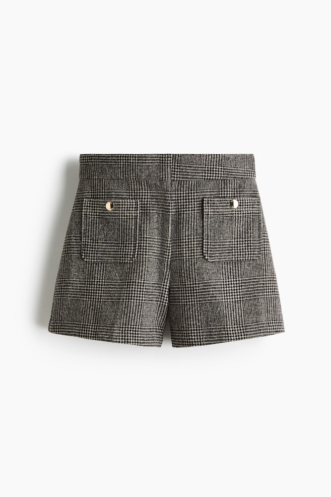 Pantalón corto sastre de talle alto - Beige claro/Cuadros - 1