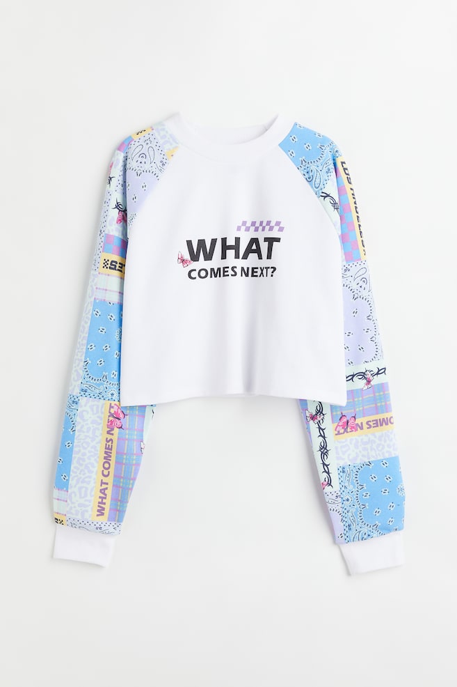 Cropped sweatshirt - White/What Comes Next - 1