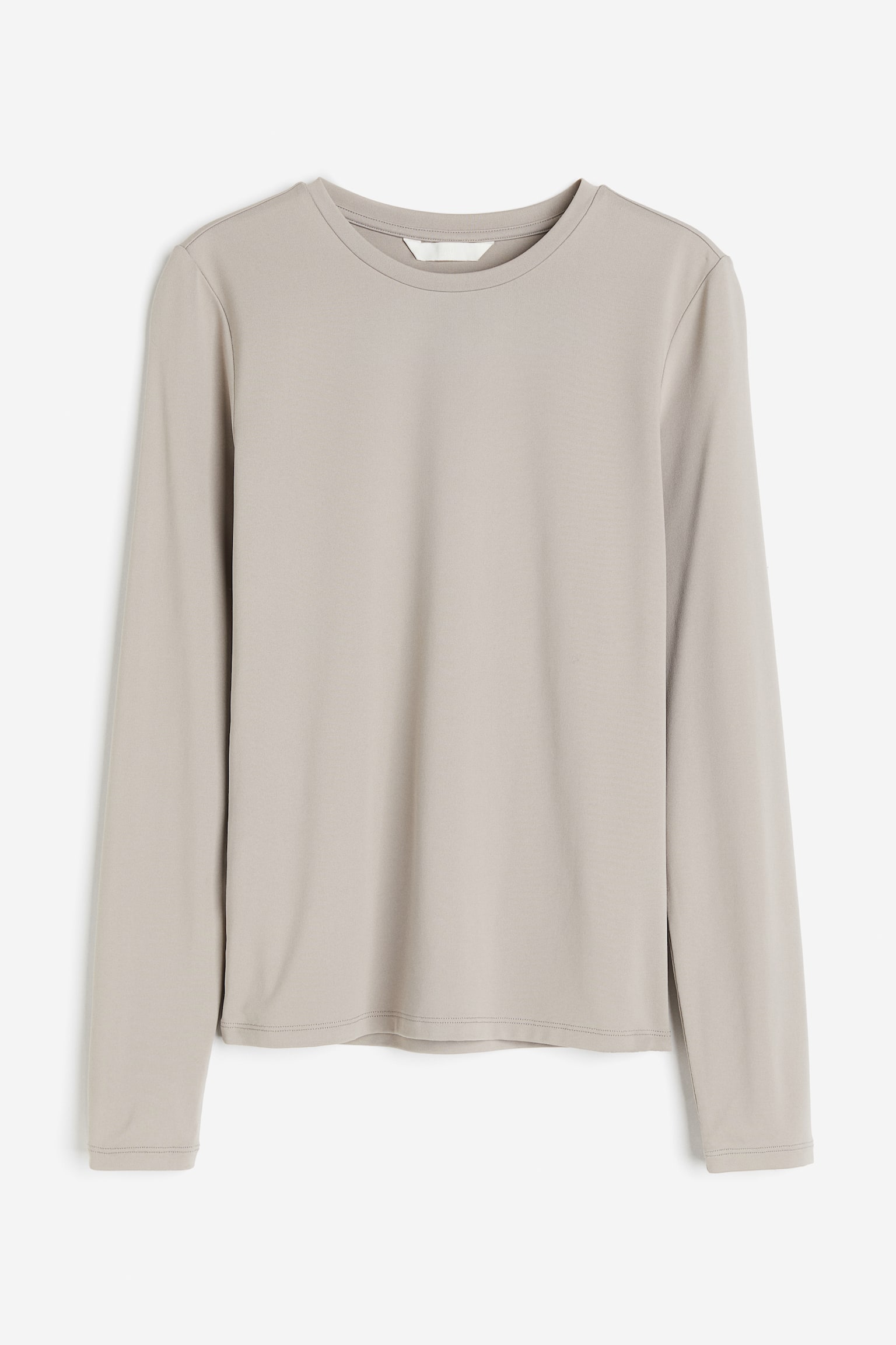 Long Sleeve Microfibre Top - Greige/Dark grey/White/Beige/Natural white/Black/Dark brown/Dusty green - 2