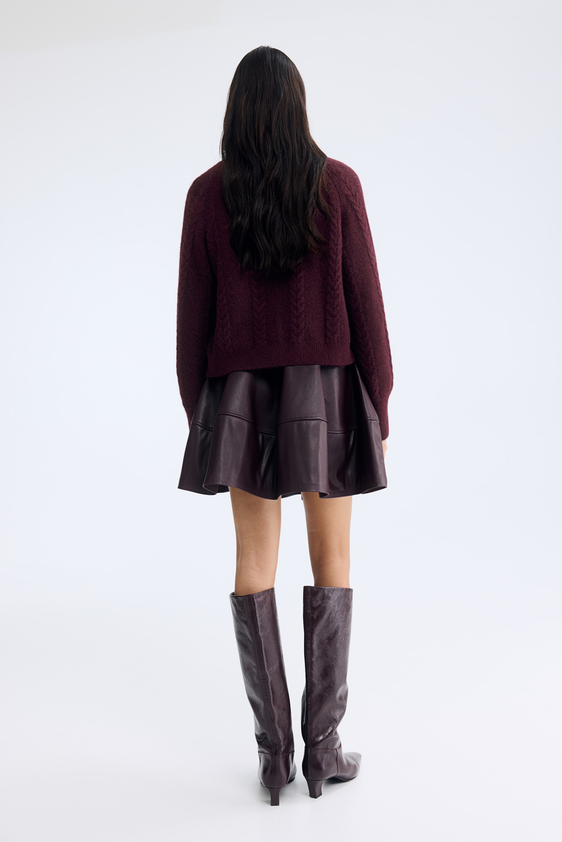 Agrandir l'image: Gilet en maille torsadée - Rouge prune - FEMME | H&M BE 5