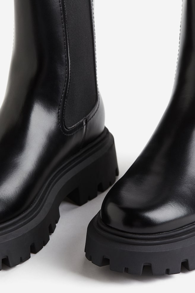 Chunky Chelsea boots - Black/Beige - 4