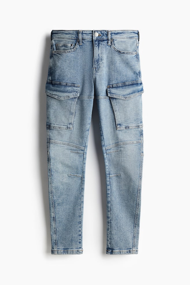Slim Cargo Jeans - Denimblau/Helles Denimblau/Denimschwarz/Helles Denimblau - 1