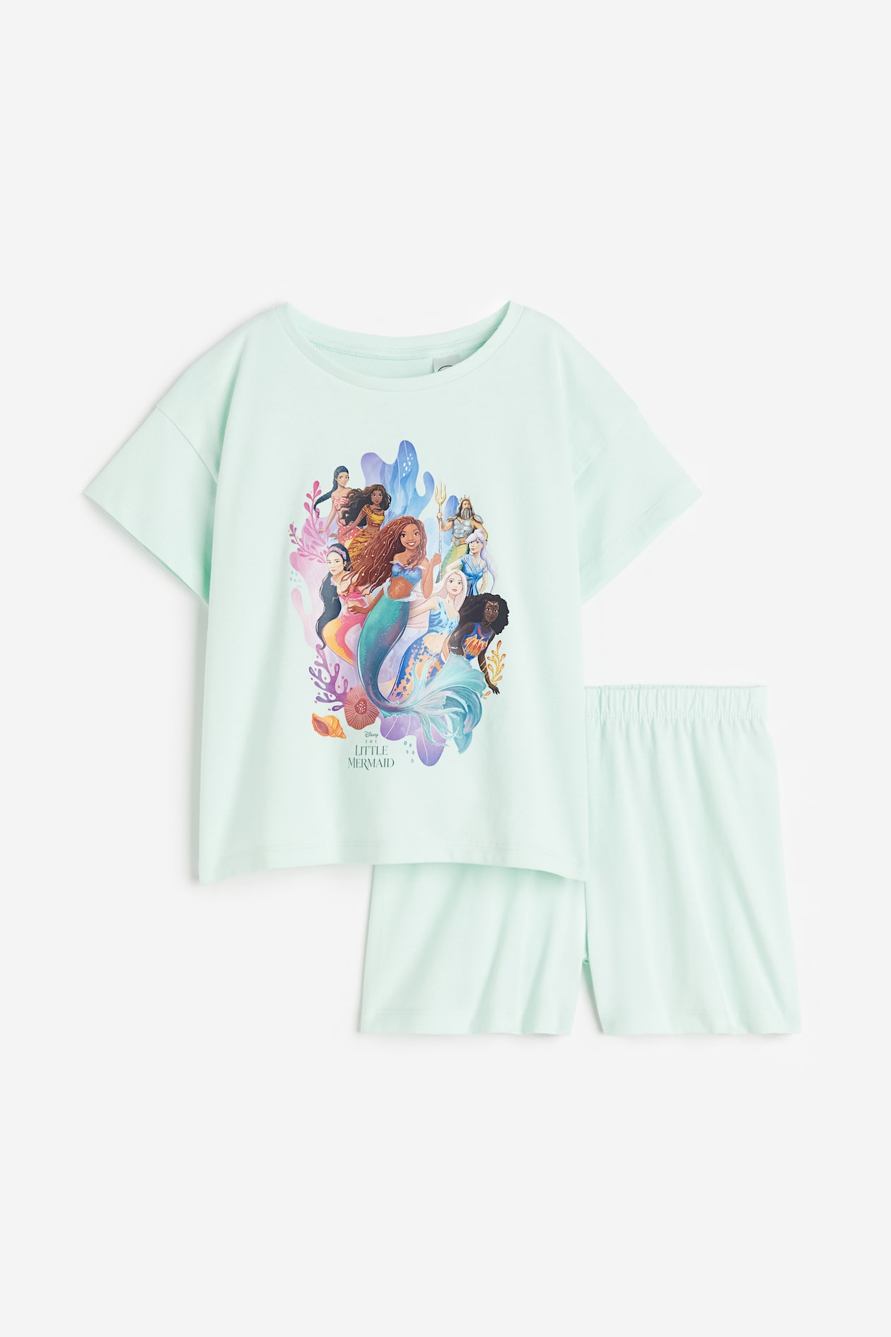 Printed jersey pyjamas Light green/The Little Mermaid Kids H&M MY