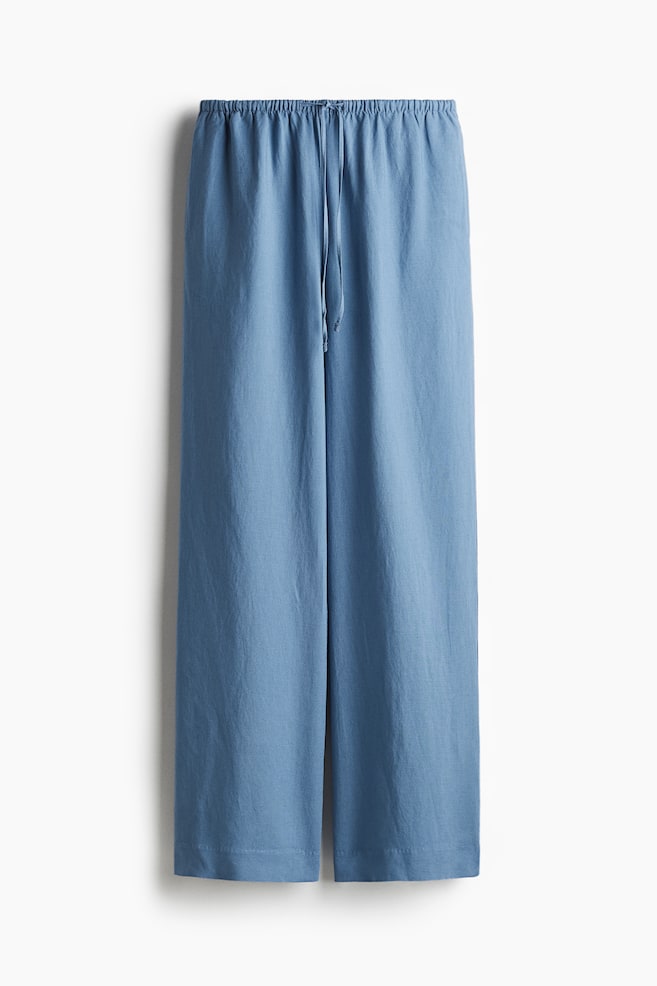Rechte broek van linnenmix - Dusty blauw/Lichtbeige/Beige/Wit/Donkerbeige/Zwart - 1