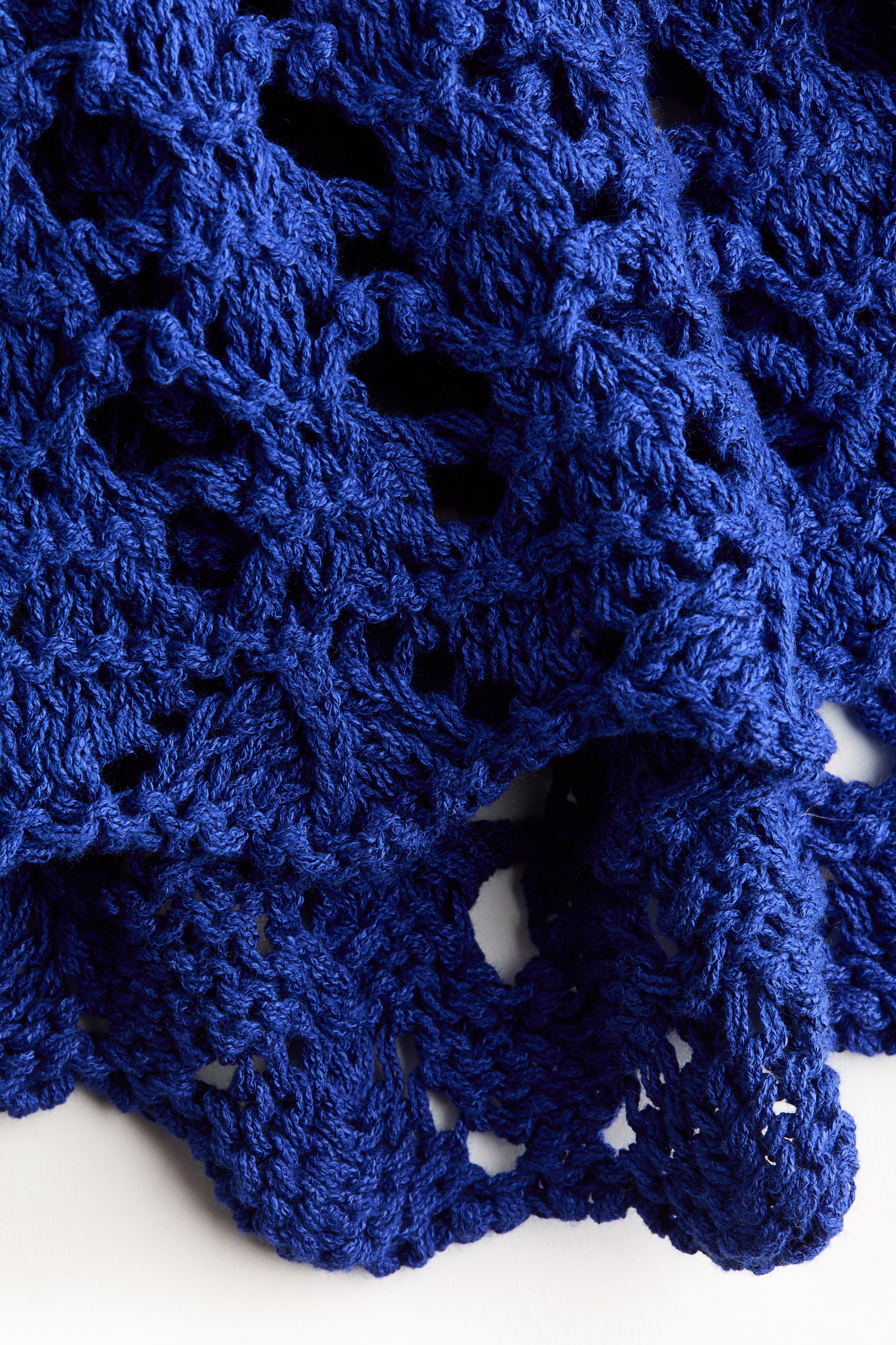 Flounced Pointelle-Knit Dress