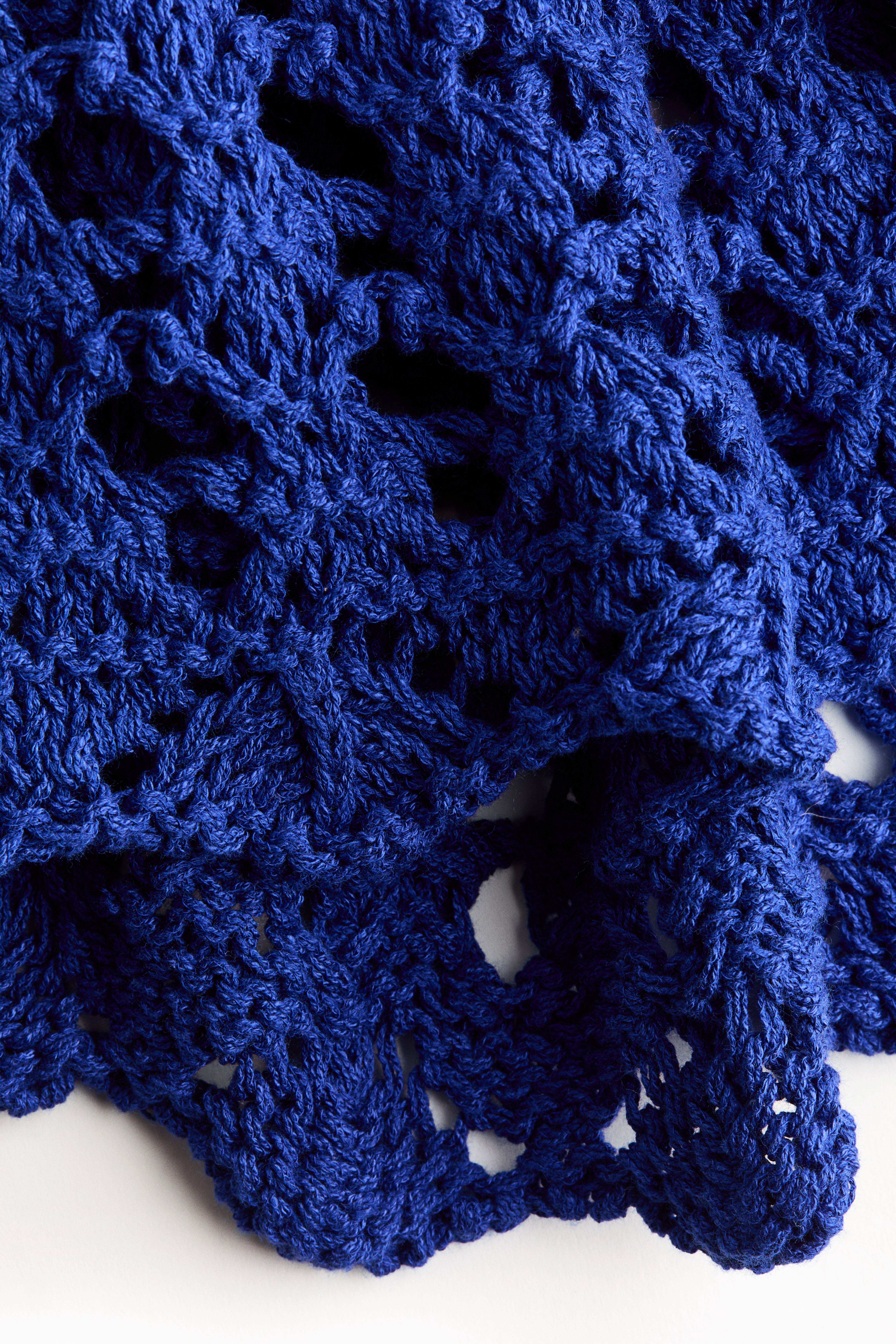 Flounced Pointelle-Knit Dress