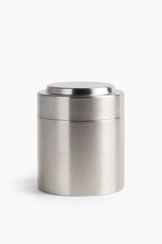 Small Stainless Steel Canister - Silver-colored - 1