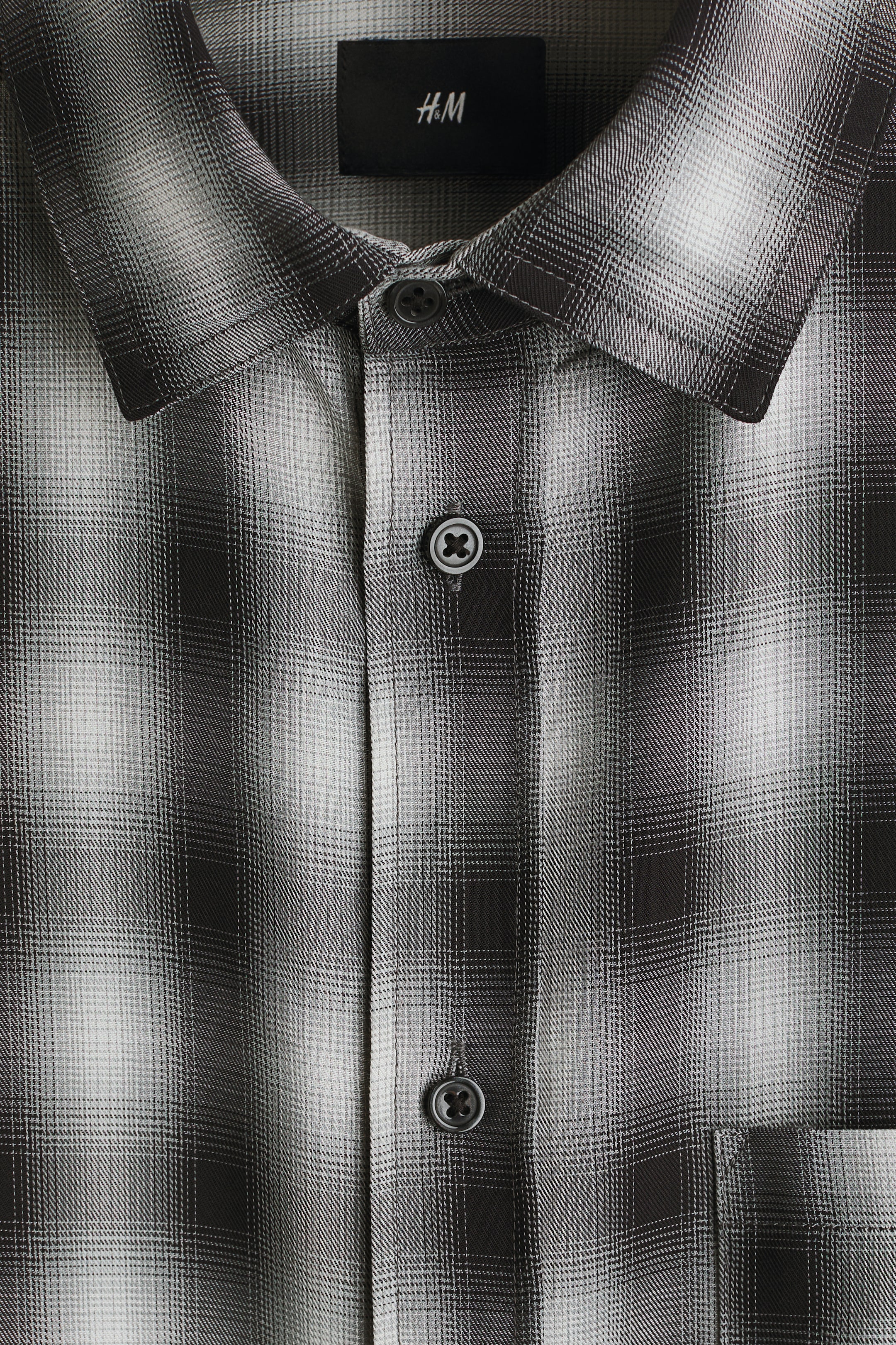 View larger image: Relaxed-Fit Shirt - Dark grey/Checked - Men | H&M CA 6