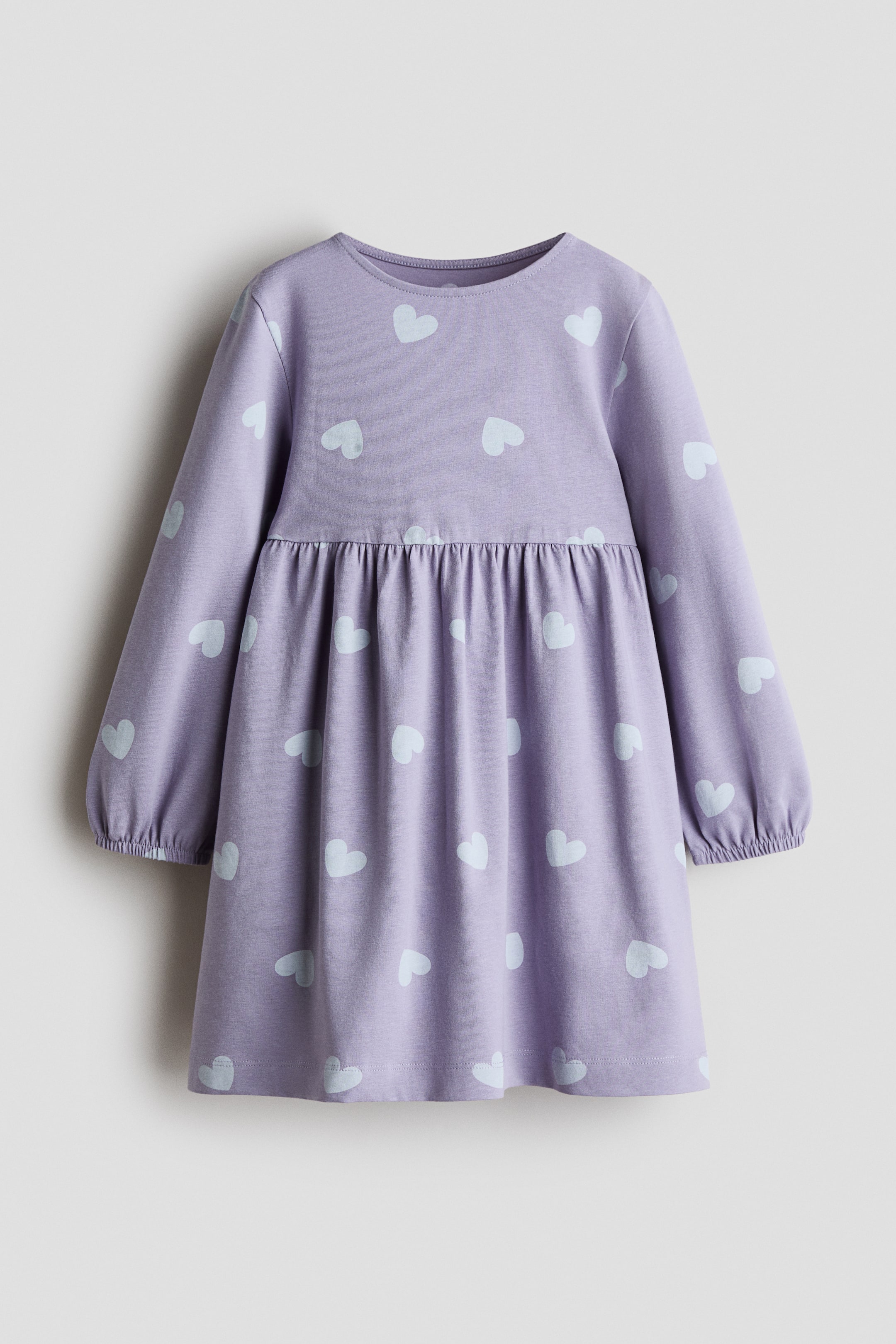 View larger image: Printed cotton dress - Lilac/Hearts - Kids | H&M 1