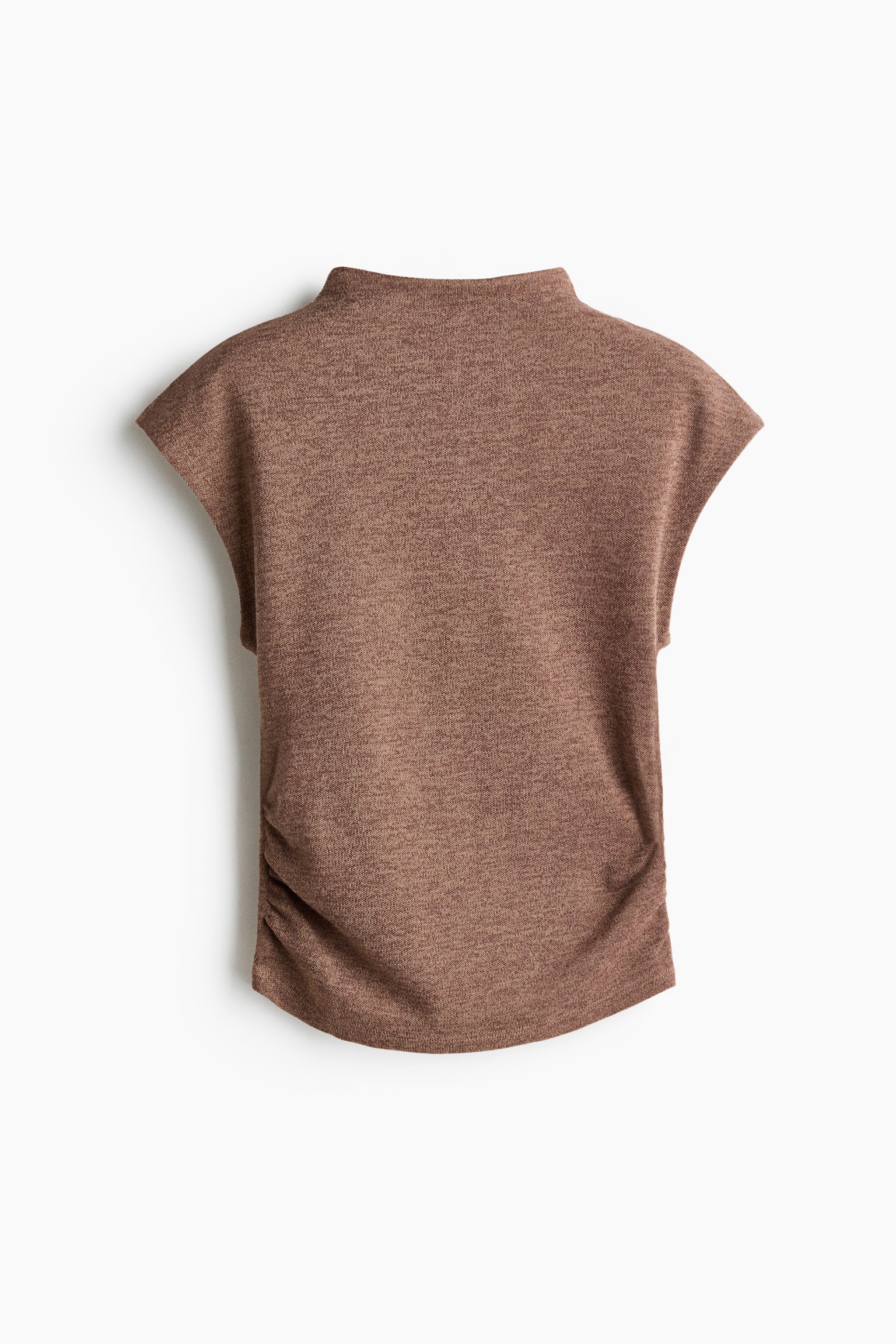 Turtleneck jersey top - Brown marl/Navy blue/Beige