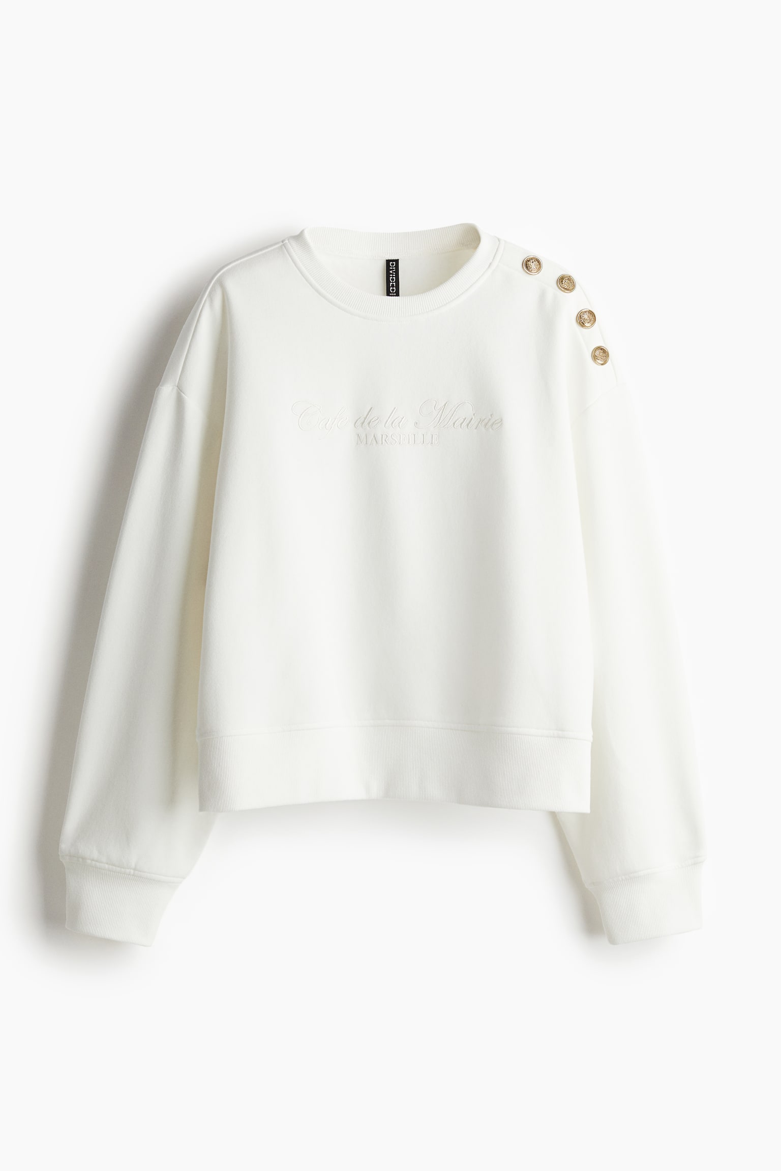 Button-detail sweatshirt - クリーム／Café de la Mairie/ブラック/ライトダスティピンク - 2