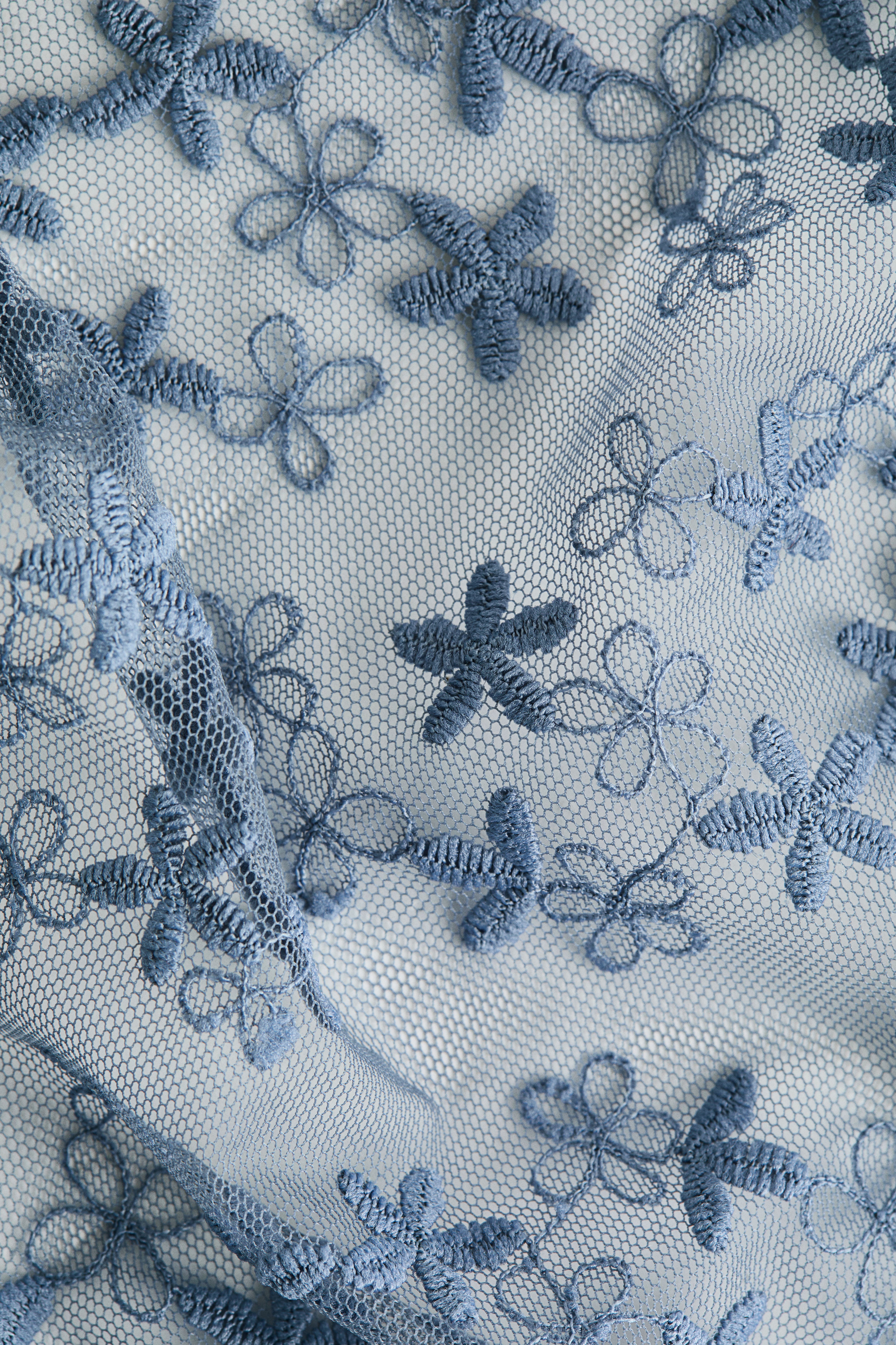 Embroidered Mesh Hip Scarf