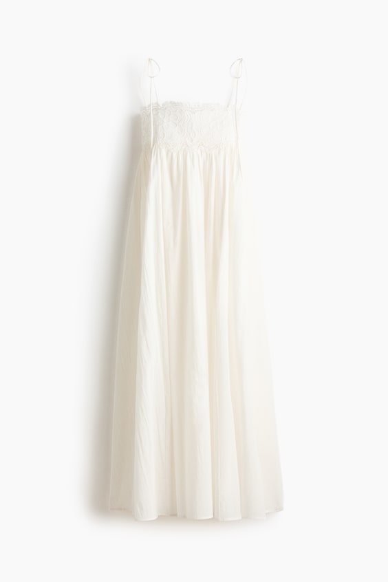 Женские платья H&M Embroidered-Detail Tie-Strap Dress