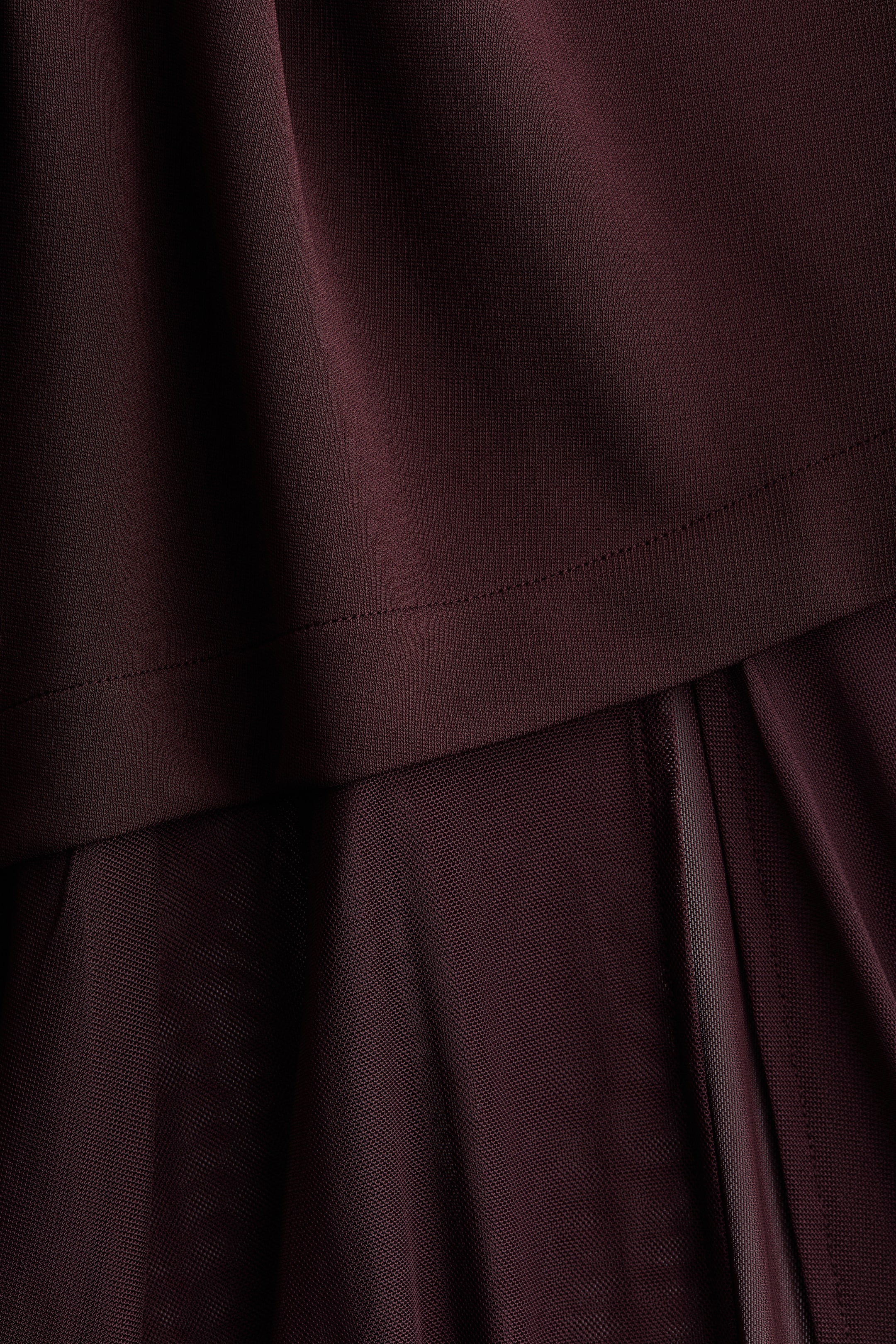 Dual-Fabric Bandeau Dress