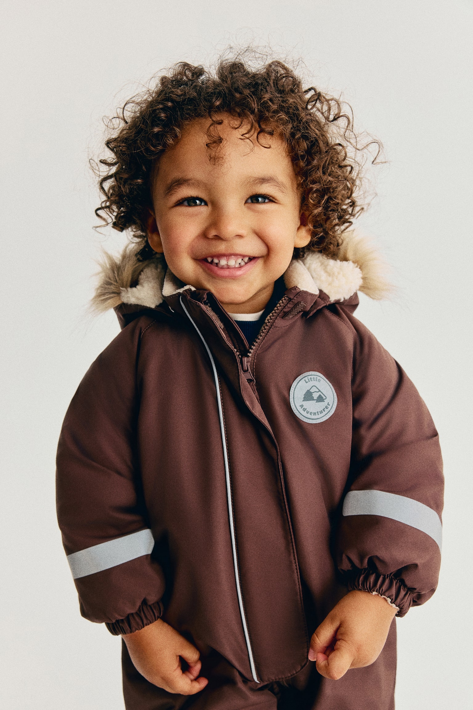 Детский комбинезон H&M Water-Repellent Snowsuit, цвет: Коричневый — фото 4