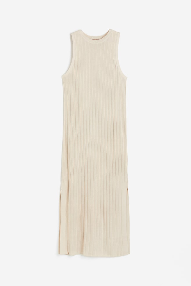 Abito in maglia a coste - Beige chiaro - 1