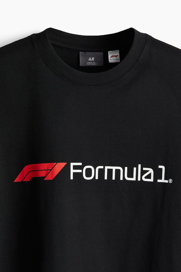 Loose Fit Tee Black/Formula Men H&M AU
