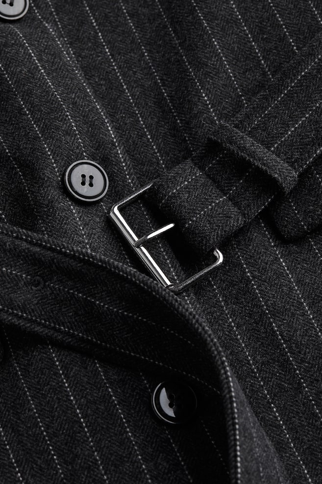 Wool-blend coat - Dark grey/Pinstriped - 4