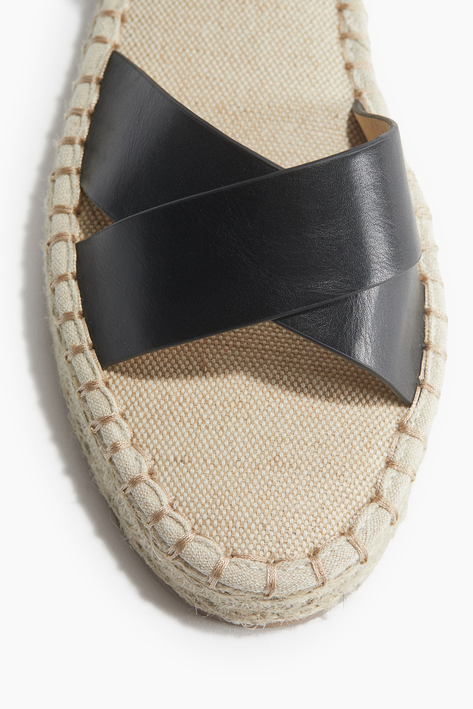 Espadrille Sandals - Black/Beige - 4