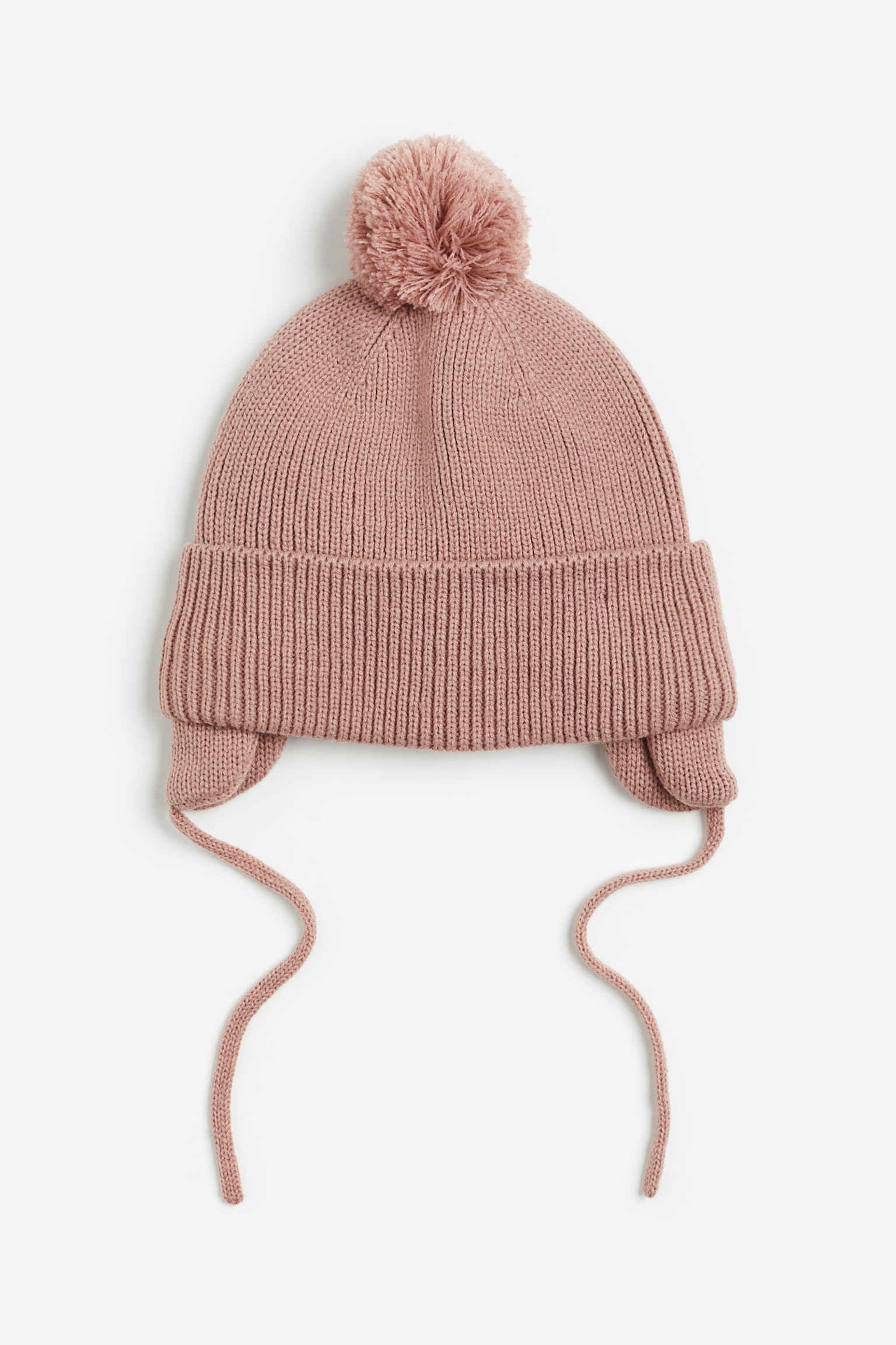 Lined Rib Knit Beanie - Dusty pink - 1