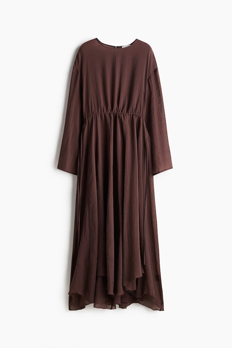 Drawstring Dress - Dark brown