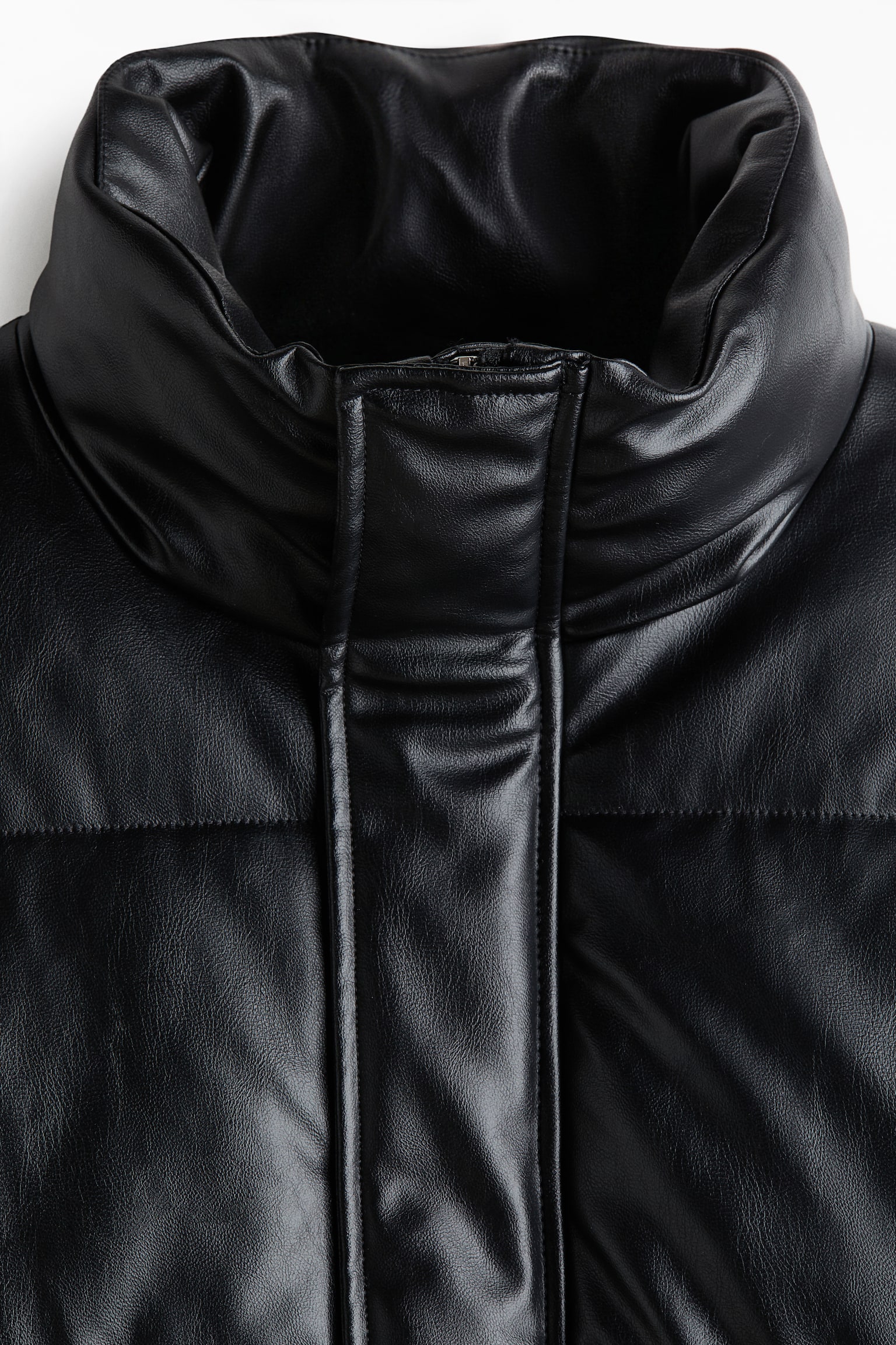 Мужская куртка H&M Puffer with Collar, цвет: Чёрный — фото 2