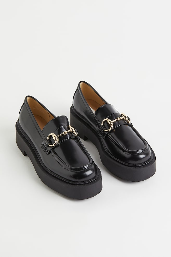 Chunky leather loafers - Sort/Black - 6