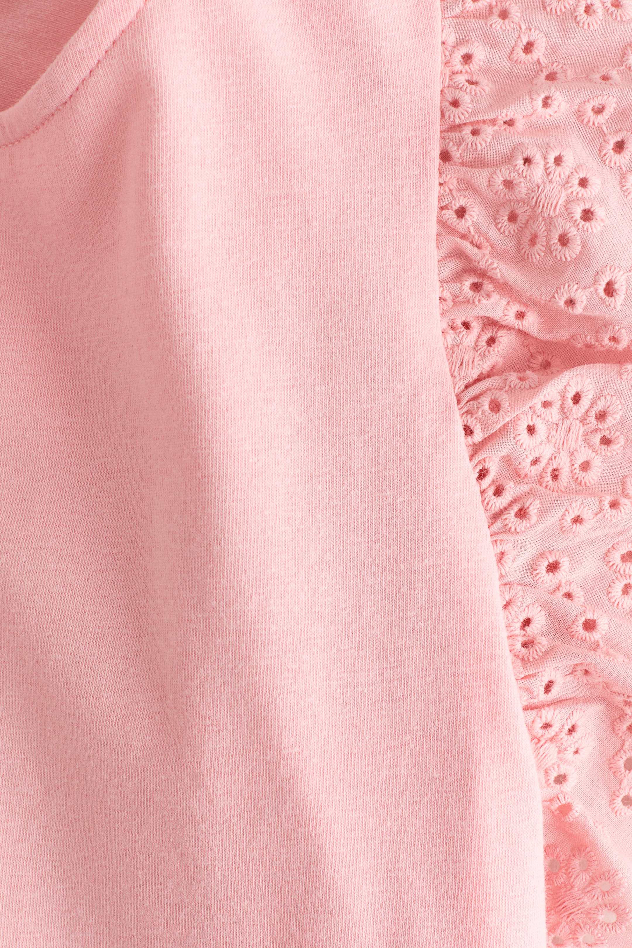 Flutter-sleeved broderie anglaise top