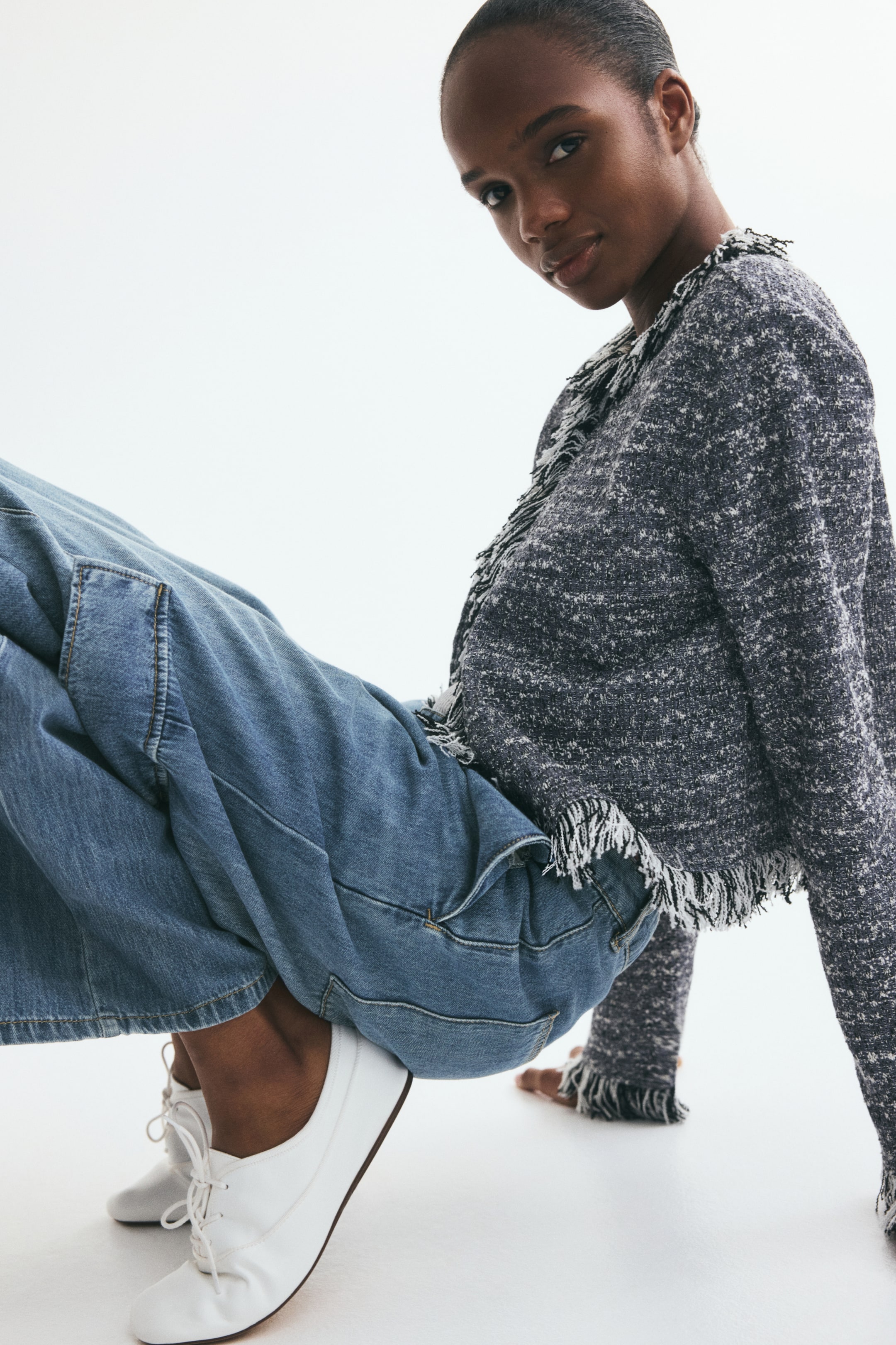 Jean cargo ample taille clasique