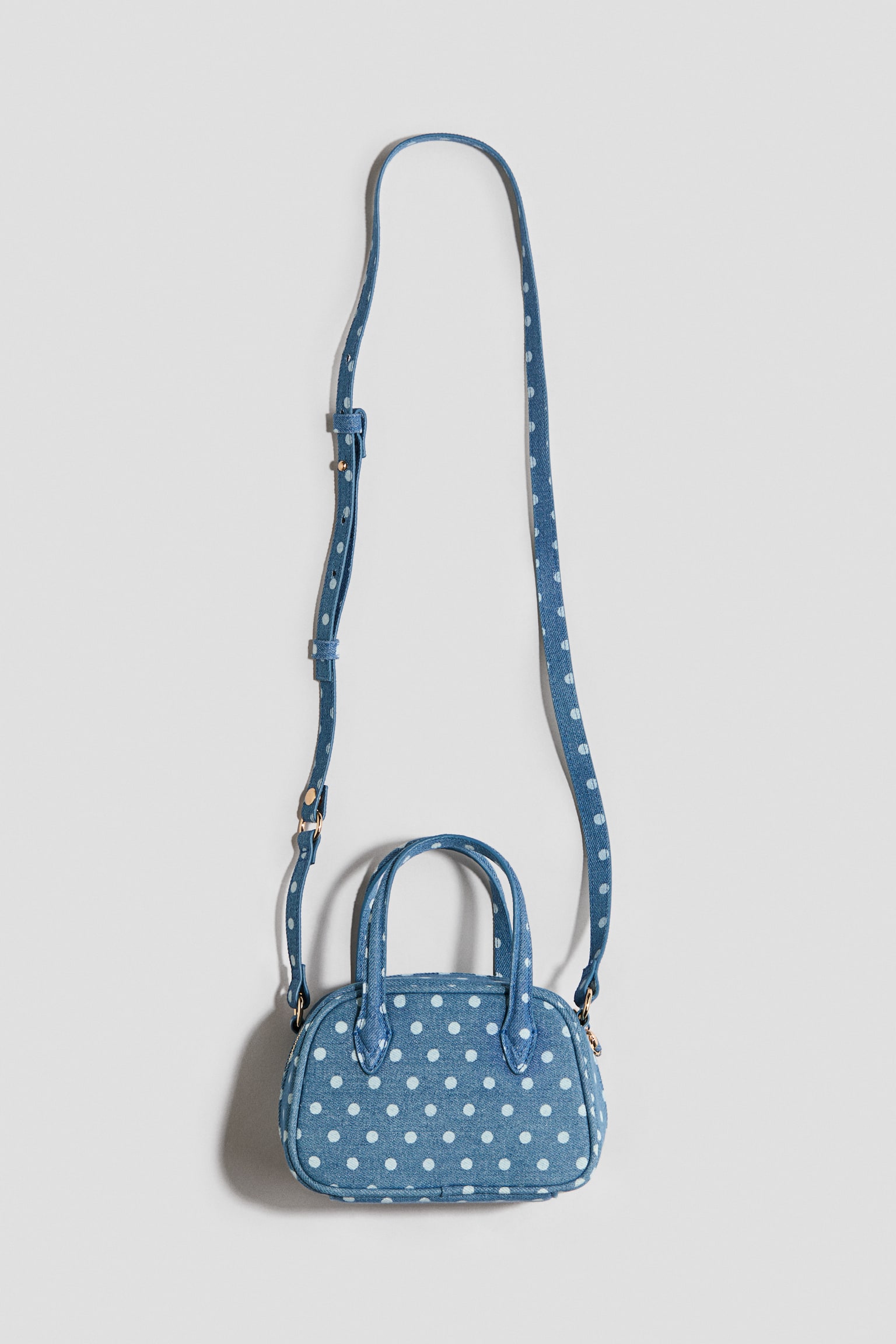 Sac crossbody en denim - Bleu denim/pois