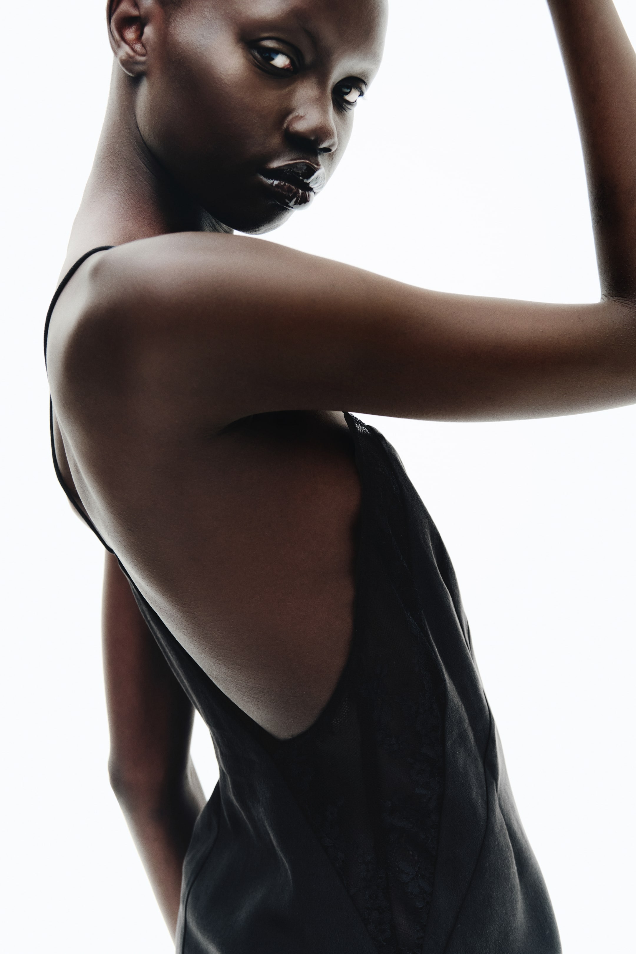 Slip Dress with Lace Inset