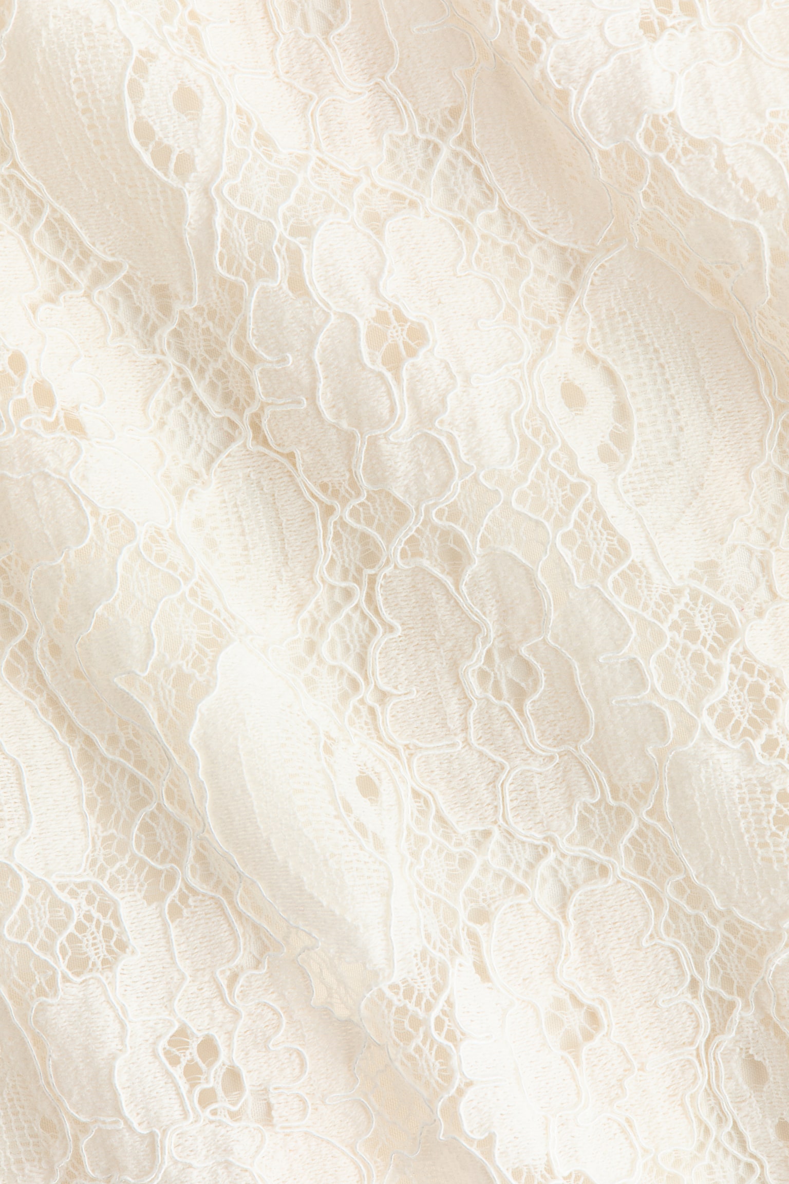 Vestido de encaje con olanes - Crema/Rojo oscuro - 2