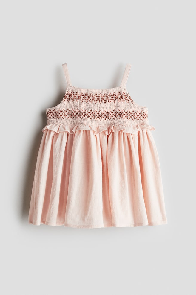 Smocked dress - Light pink/Yellow - 1