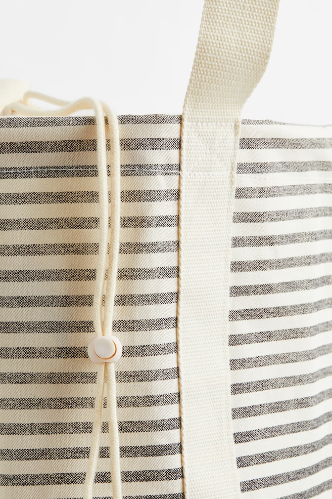 Cotton twill laundry bag - White/Striped/White - 2