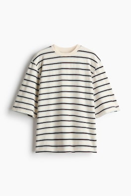Oversized finstickad T-shirt